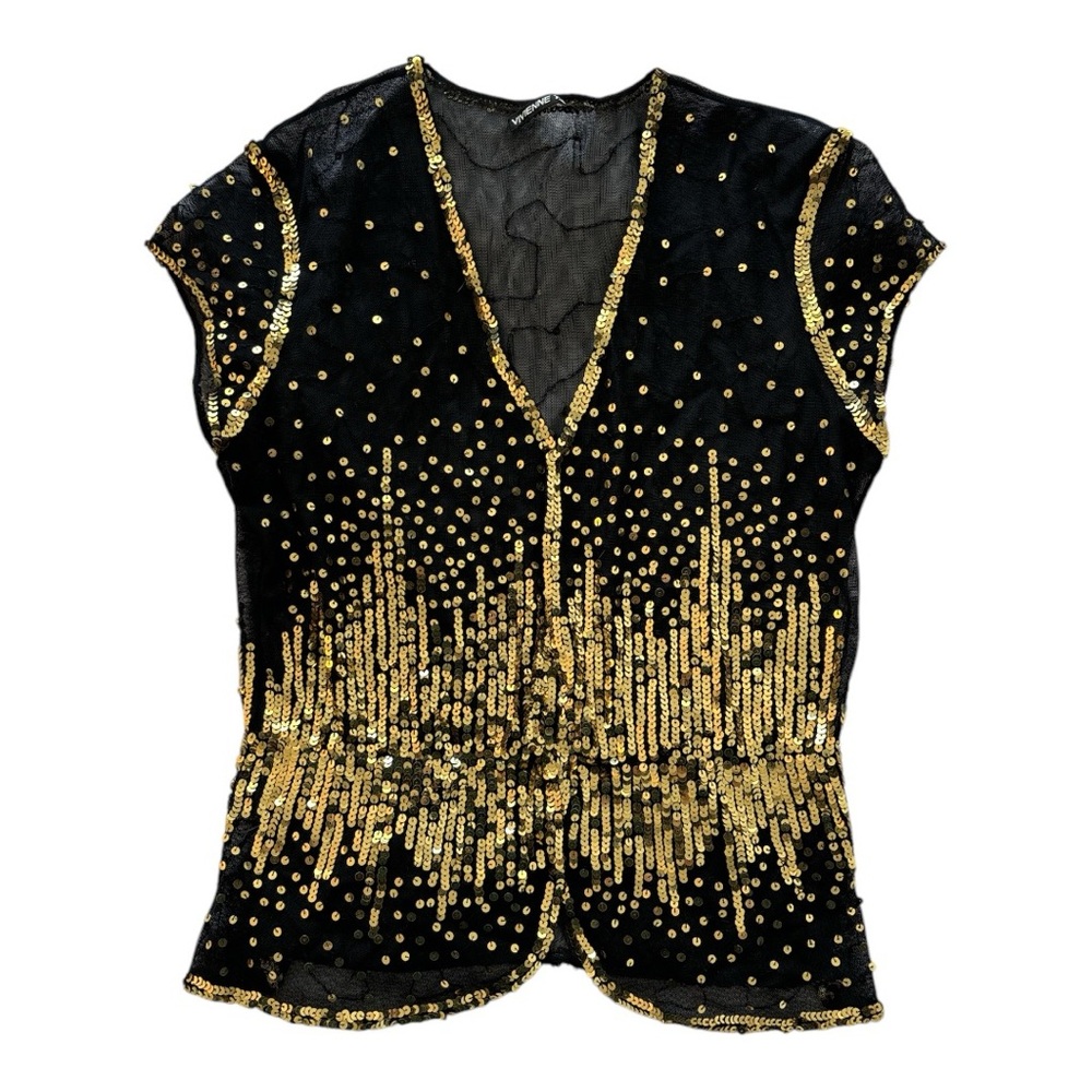 Vintage Lace vest, with gold details